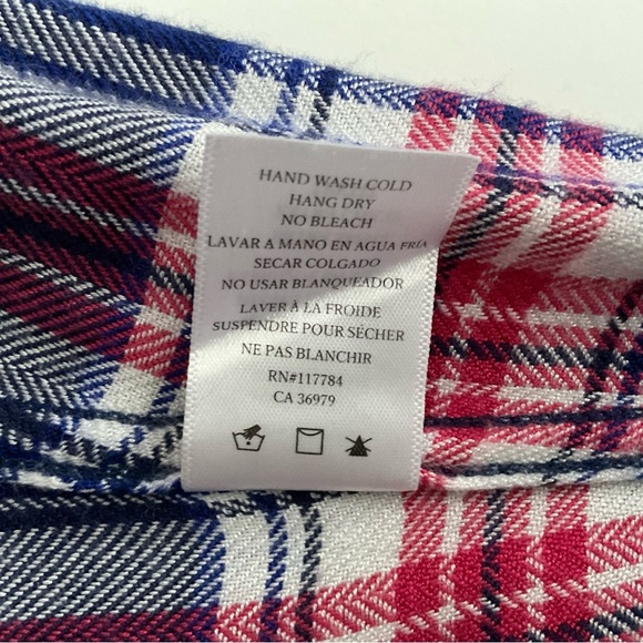 Rails Hunter Button Up Shirt XS Navy Rouge Cobalt  Plaid Western Cowgirl Boho - Picture 12 of 12